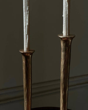 Vintage Gold Aluminum Candle Holders - Set of 2