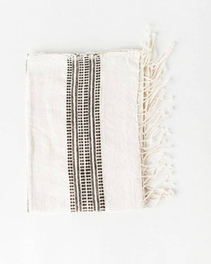 Aden Cotton Hand Towel: Natural with Gray