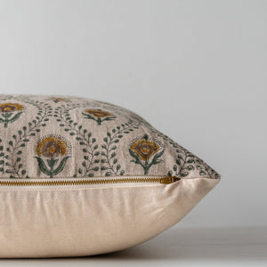 Botanical Vine Block Print Pillow with Insert - 22" x 22"