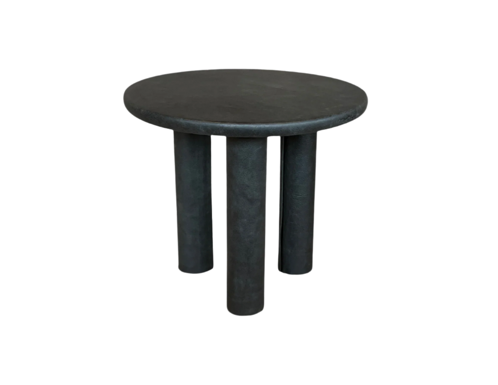 Leather Side Table - Charcoal