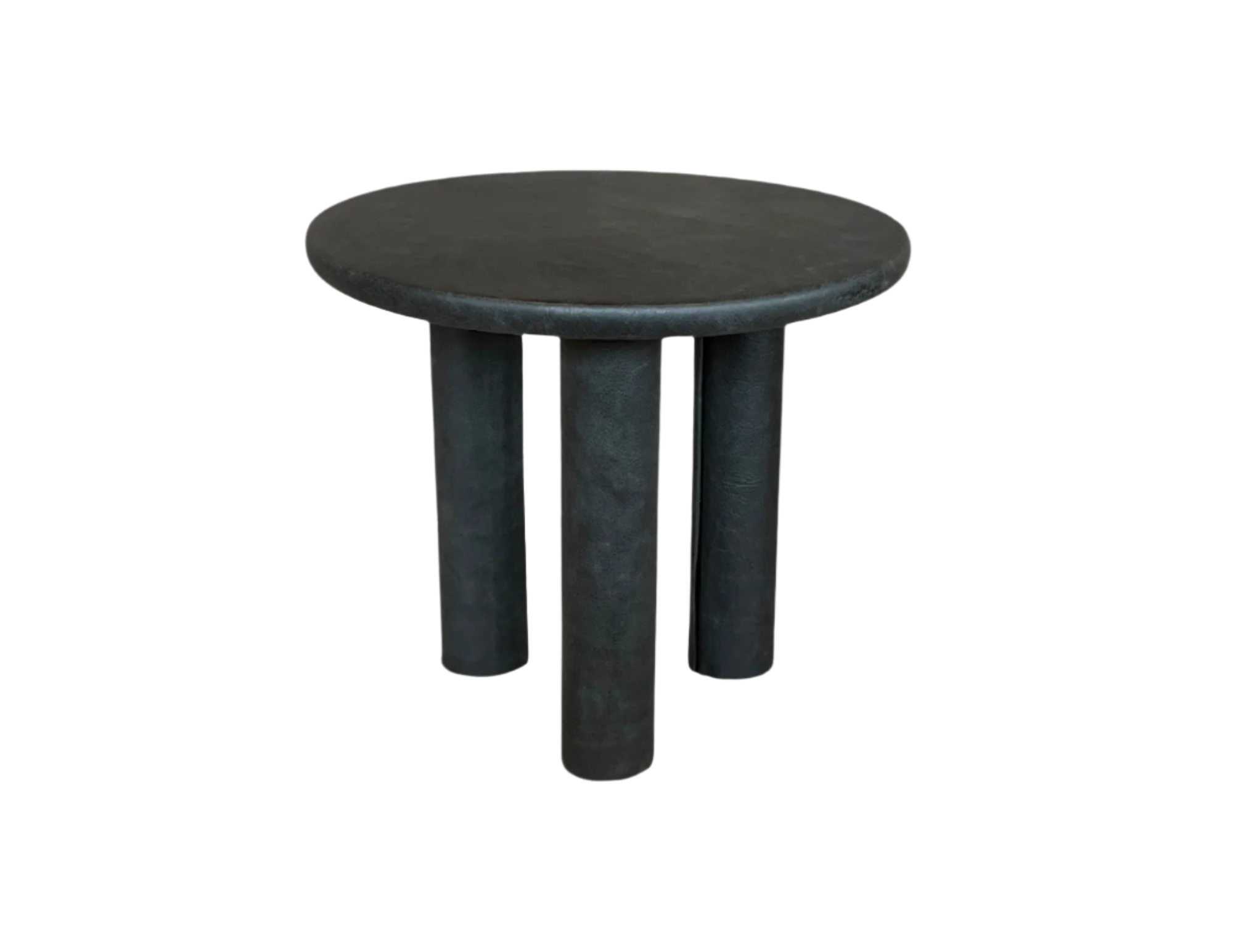 Leather Side Table - Charcoal