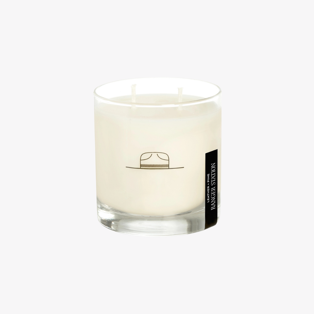 Leather + Pine Candle