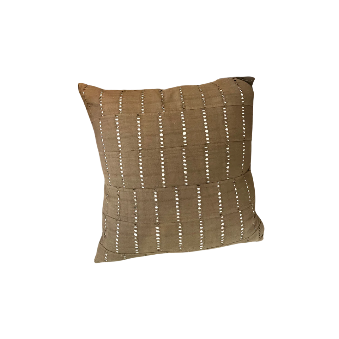 Vintage African Textile Brown Pillow