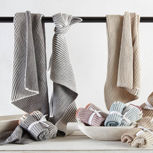 Striped Dish Towel - Beige & Ivory