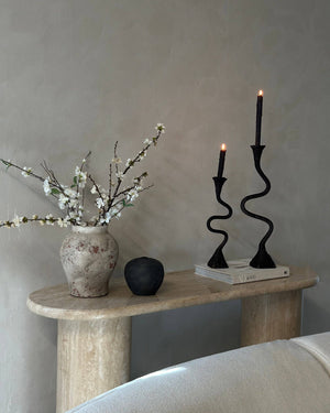 Hand-Forged Vintage Patina Aluminum Candle Holders - Set of 2