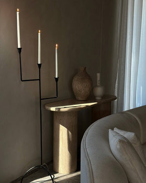 Hammered Iron Tiered Floor Candelabra - 56" Tall