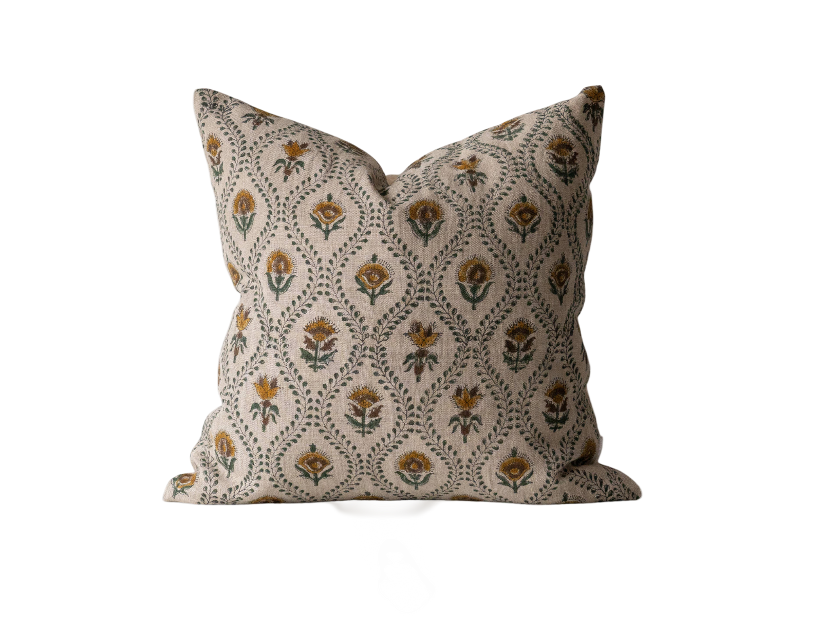 Botanical Vine Block Print Pillow - 20" x 20"