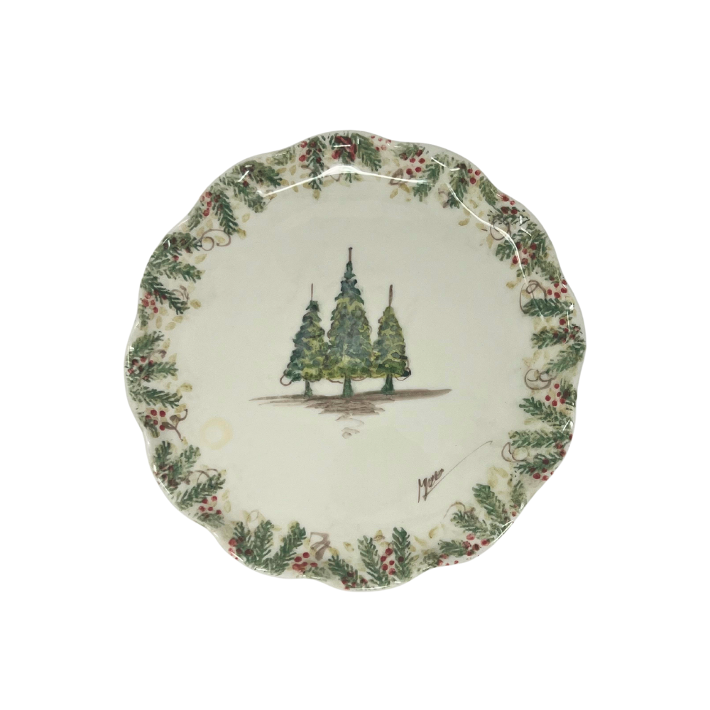 Christmas Ruffled Cake Plate