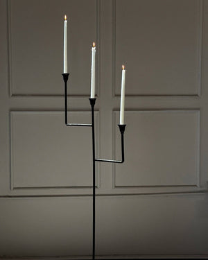 Hammered Iron Tiered Floor Candelabra - 56" Tall