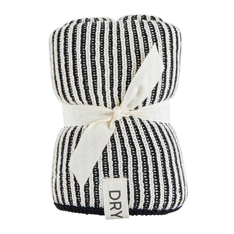 Striped Dish Towel - Black & Ivory