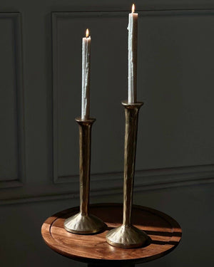 Vintage Gold Aluminum Candle Holders - Set of 2