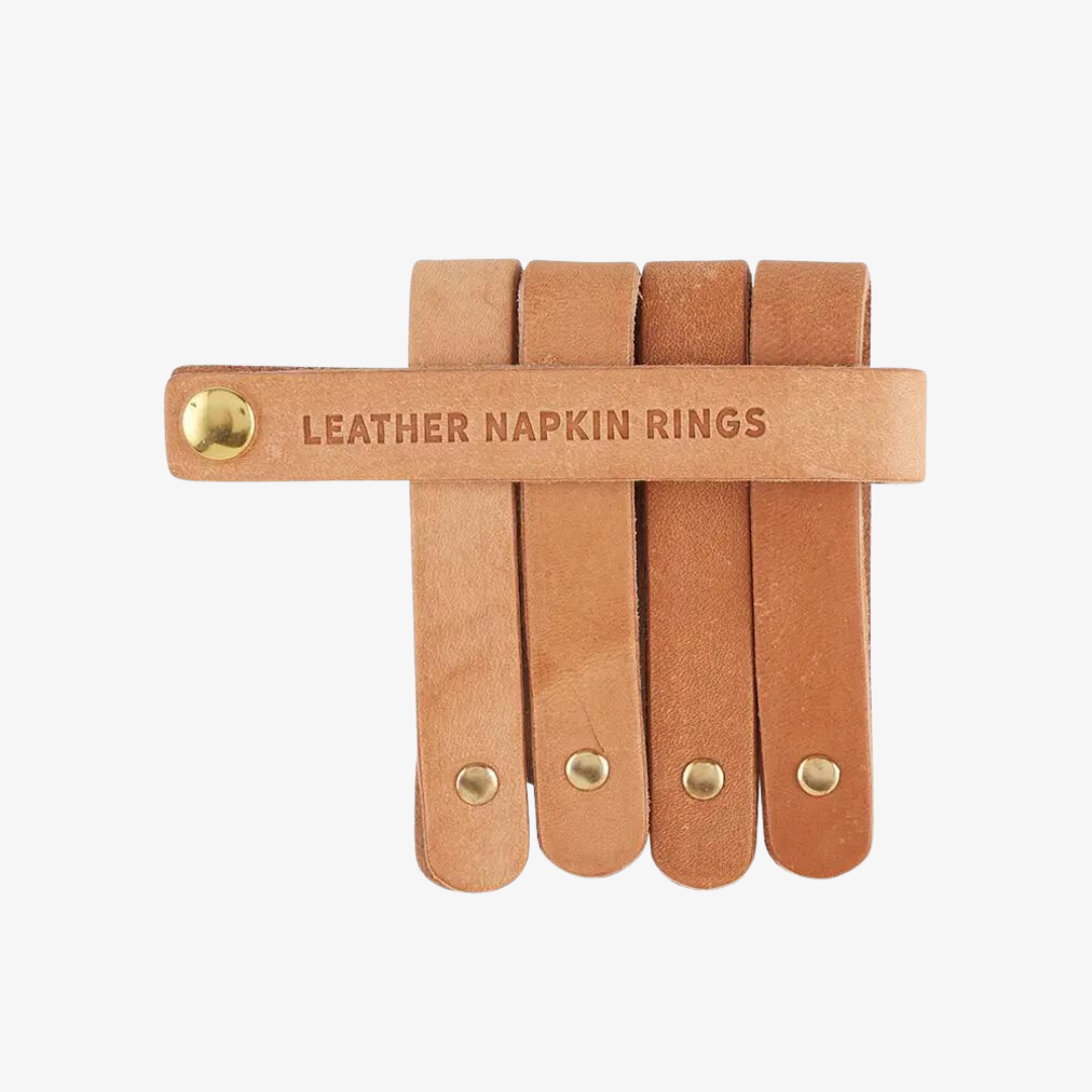 Tan Leather Napkin Rings