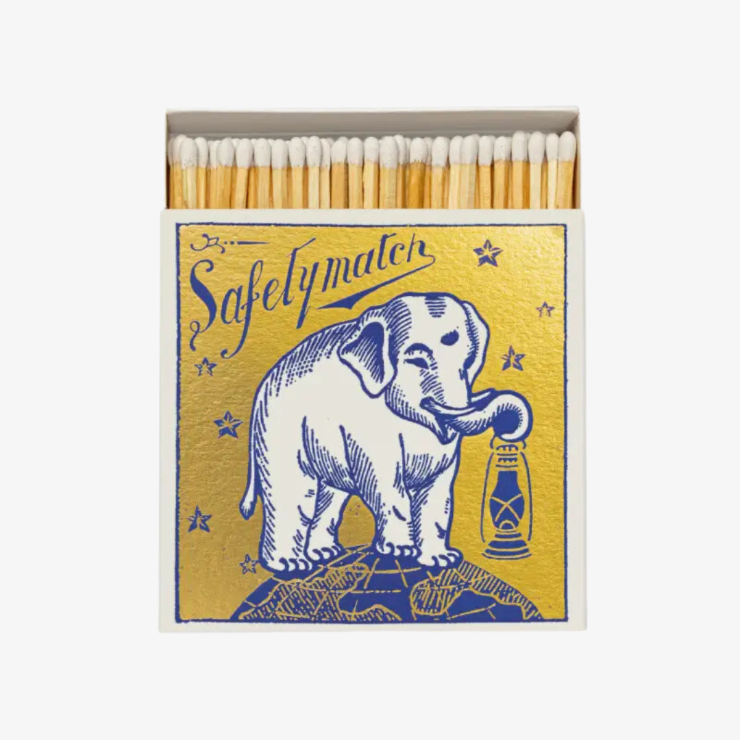 Gold Elephant Square Matchbox