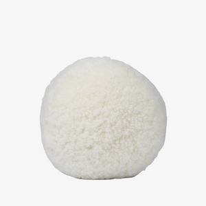 Round Sheepskin Ball Pillow - Ivory
