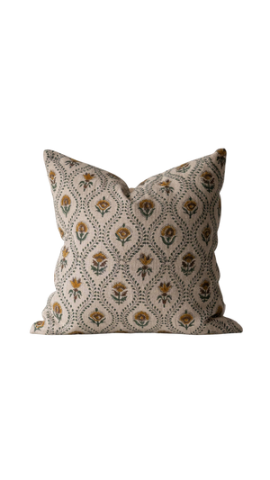 Botanical Vine Block Print Pillow with Insert - 22" x 22"