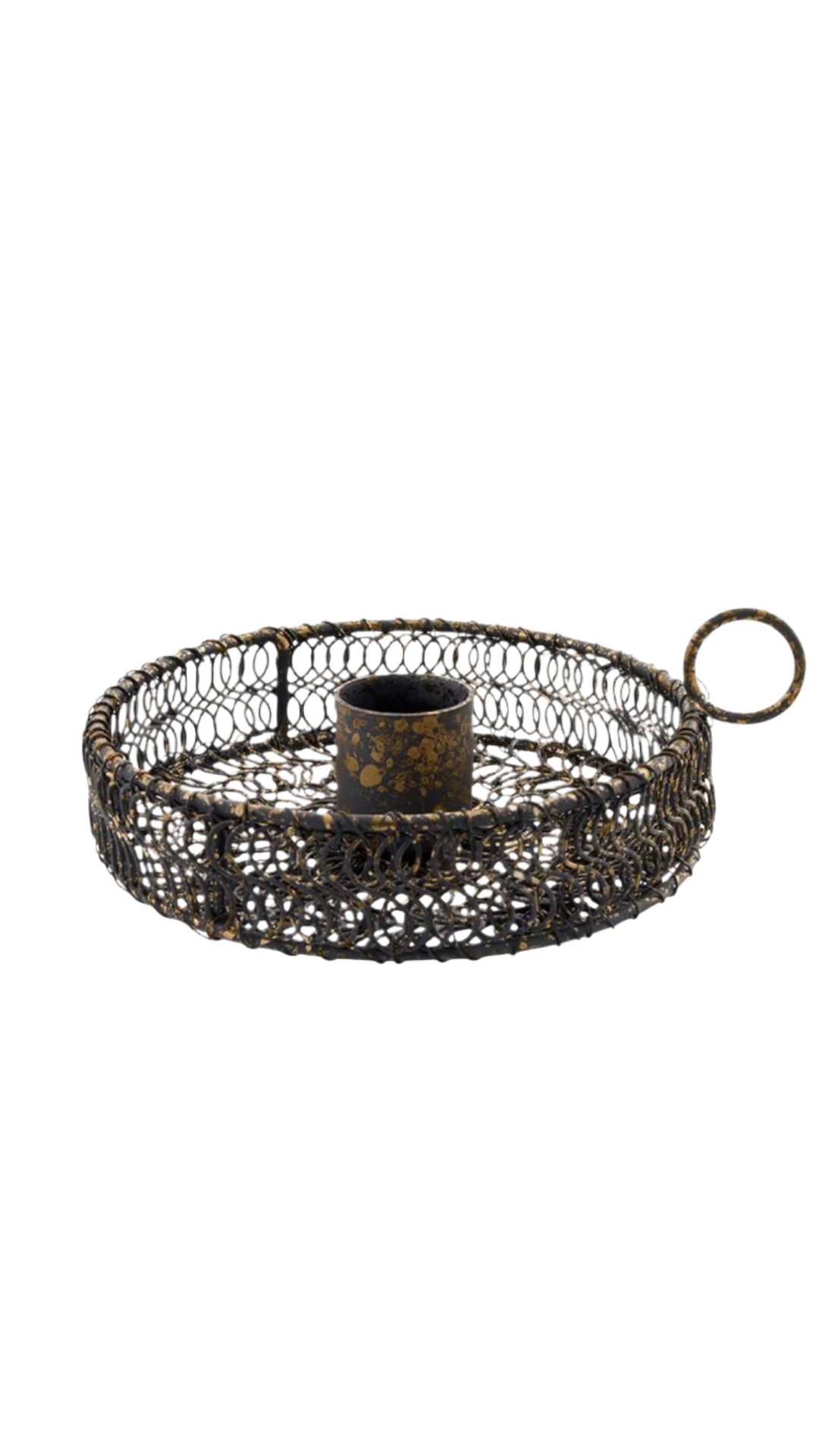 Iron Woven Candle Holder