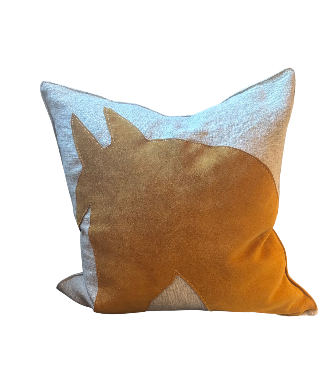 Suede Horse Appliqué 23x23 Pillow