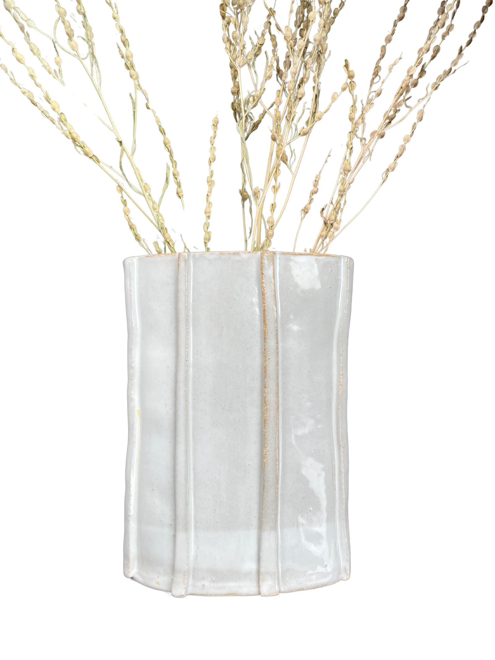 Ribbed Imperfect Oval Vase