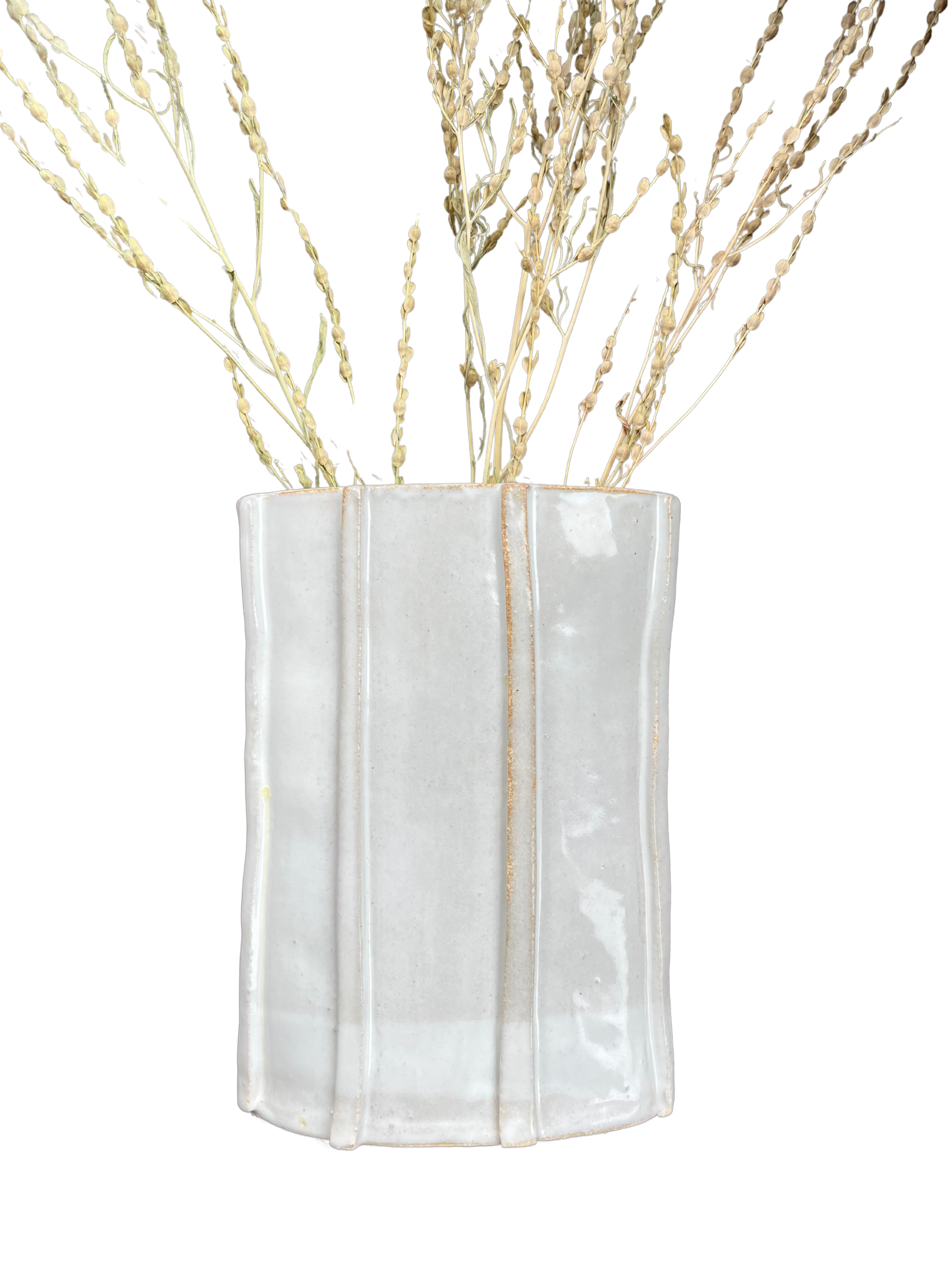 Ribbed Imperfect Oval Vase