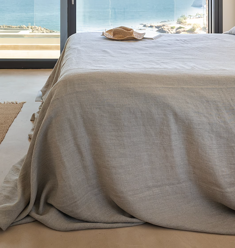 Rustic Linen Bed Cover