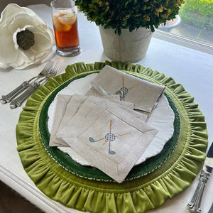 Golf Cocktail Napkin Set of 4: Soft Flax