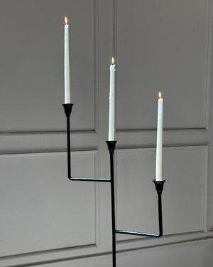 Hammered Iron Tiered Floor Candelabra - 56" Tall