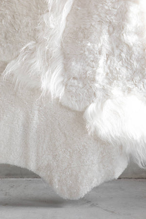 Melange Sheepskin Rug | White