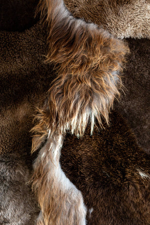 Melange Sheepskin Rug - Brown