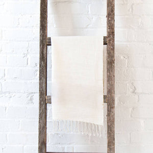 Riviera Striped Cotton Hand Towel: Natural