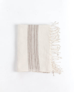 Aden Cotton Hand Towel: Natural with Gray