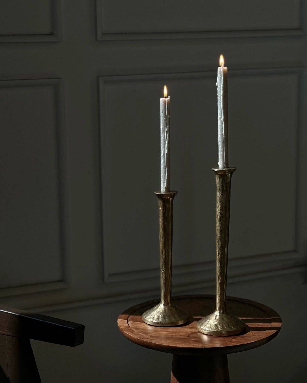 Vintage Gold Aluminum Candle Holders - Set of 2