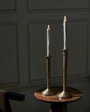 Vintage Gold Aluminum Candle Holders - Set of 2