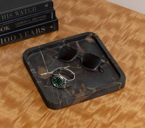 Brown Marble Tray and Catch-All