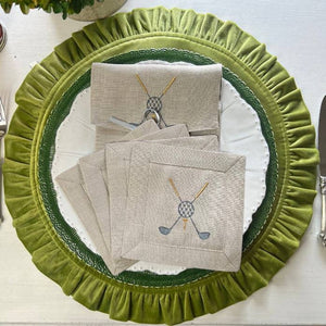 Golf Cocktail Napkin Set of 4: Soft Flax