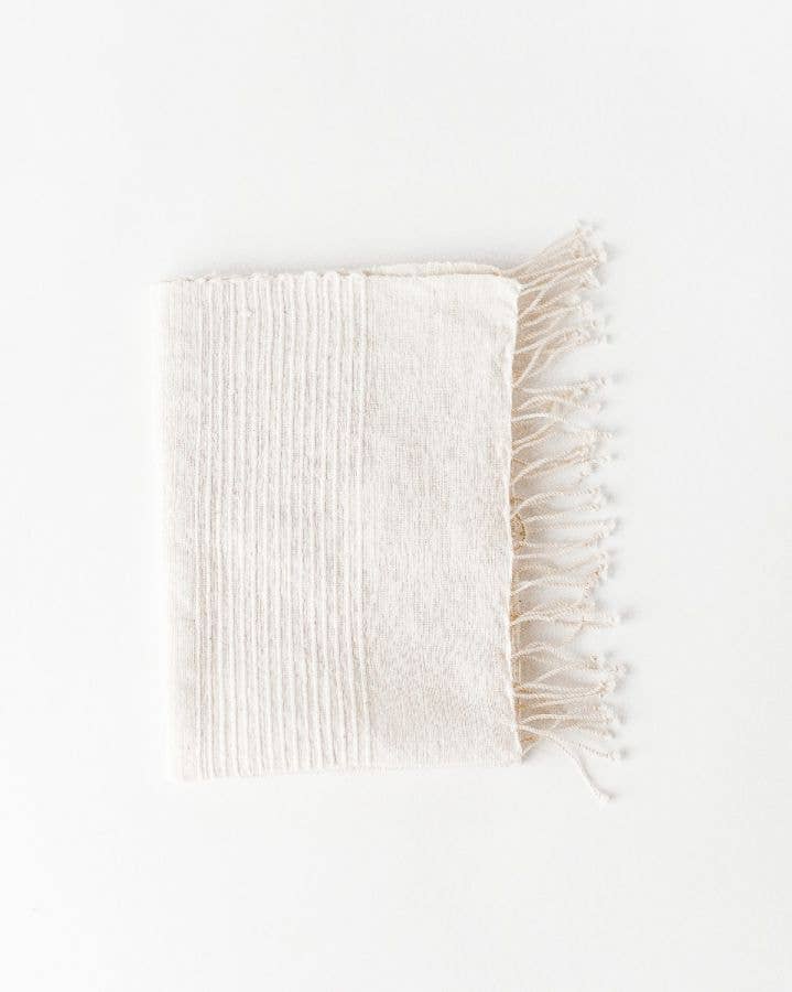 Riviera Striped Cotton Hand Towel: Natural