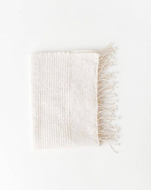 Riviera Striped Cotton Hand Towel: Natural