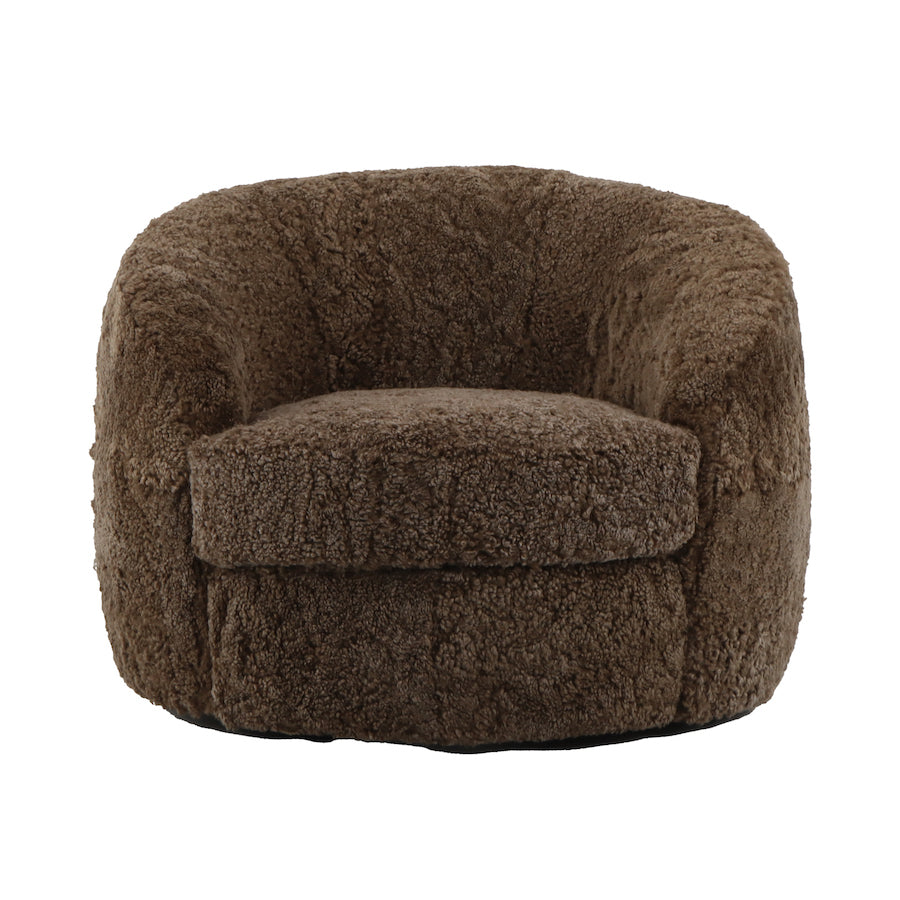 Sheepskin Swivel Chair - Natural Taupe