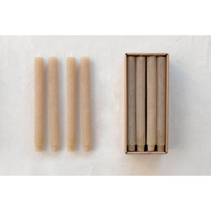 Unscented Pleated Taper Candles - Set of 12