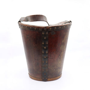 Antique English Leather Coal Bucket