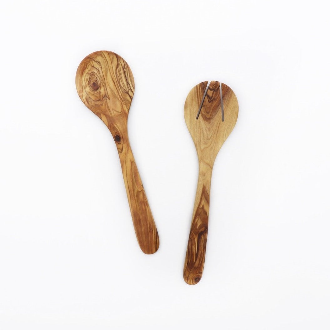 Olive Wood Round Serving Set