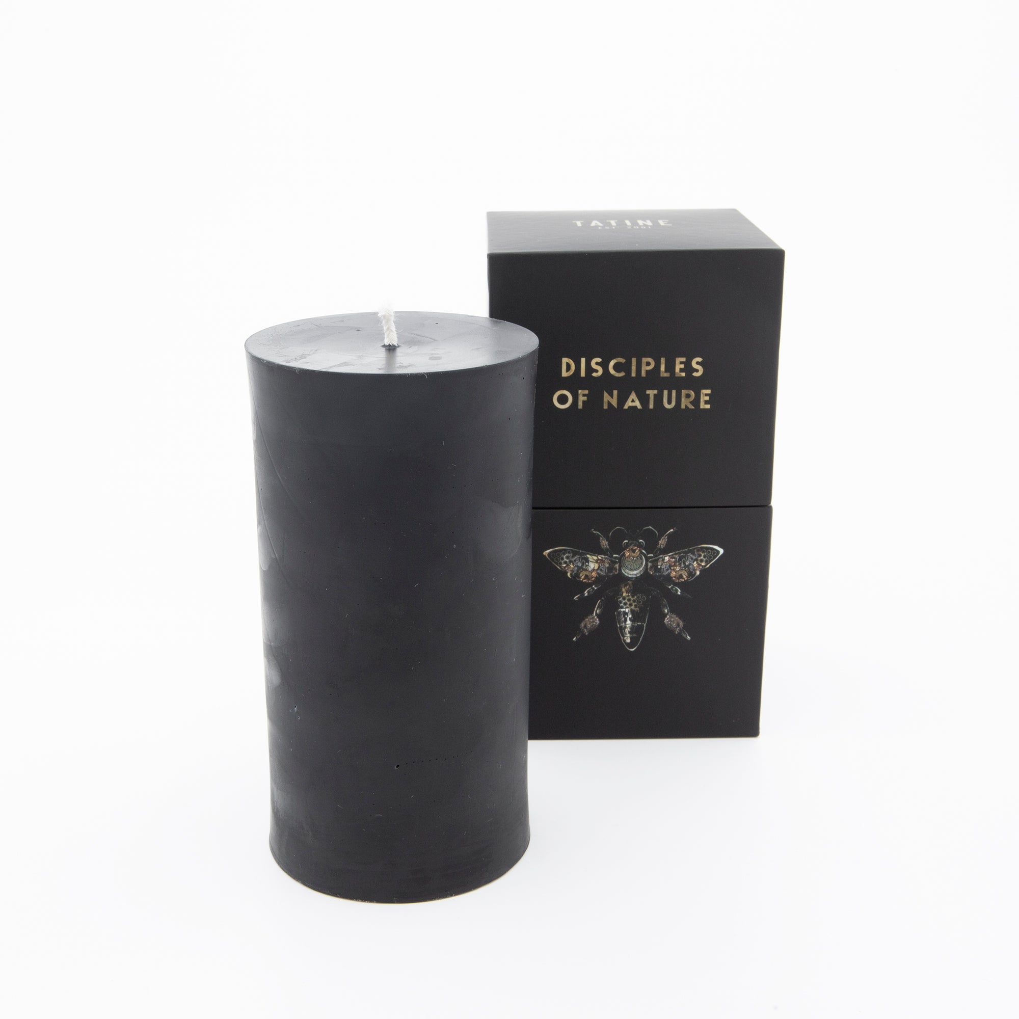 Black Beeswax Candle - 3 x 6 Pillar