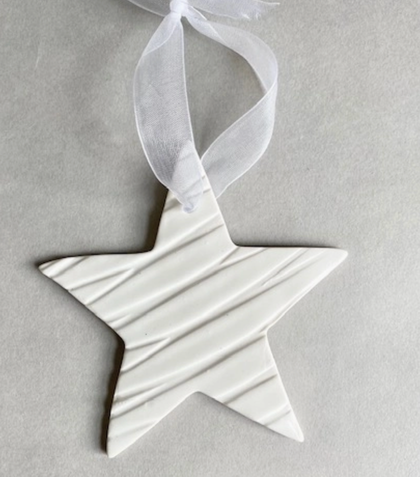 Ceramic Star with Stripes Ornament